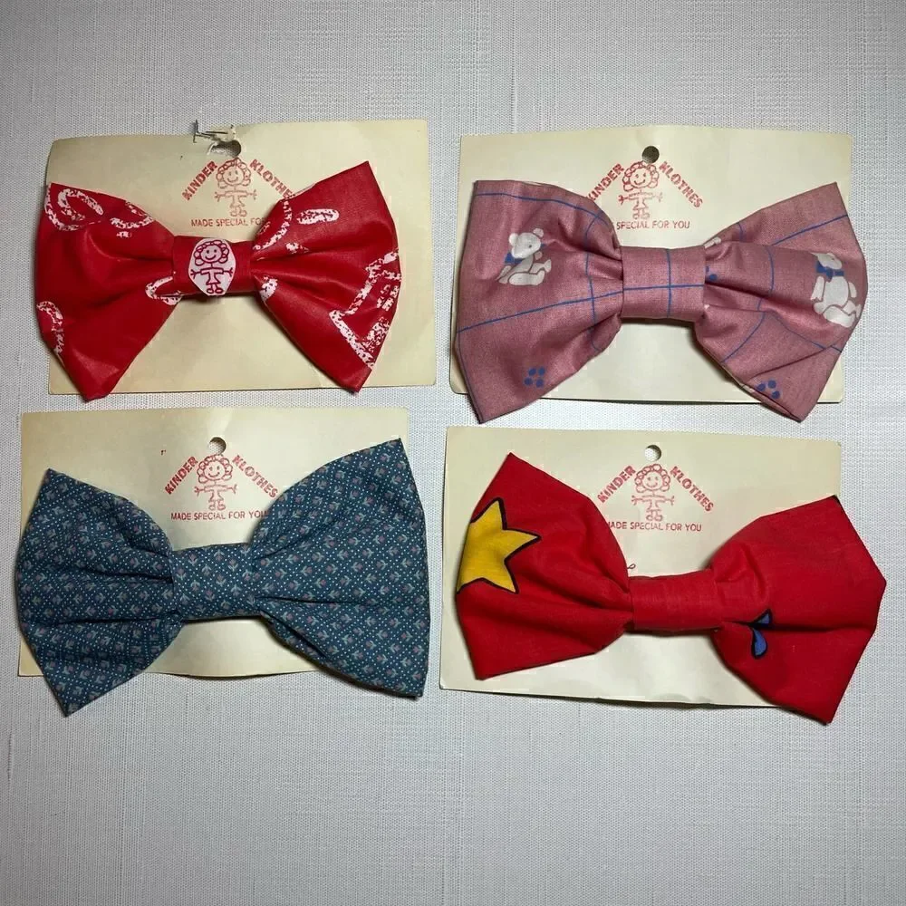 Lot of Vintage 80s Girls Fabric Hairbows - NOS (1)